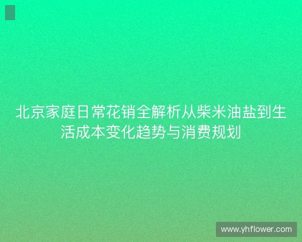 北京家庭日常花销全解析从柴米油盐到生活成本变化趋势与消费规划